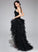 Sequins Appliques Tulle Prom Dresses Alia Ruffles Beading Asymmetrical One-Shoulder Ball-Gown/Princess Cascading With Lace