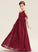 Ruffle Lace Junior Bridesmaid Dresses V-neck Bow(s) Floor-Length With A-Line Shirley
