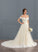 Wedding With Wedding Dresses Off-the-Shoulder Lace Tulle Ball-Gown/Princess Shyann Ruffle Train Court Dress