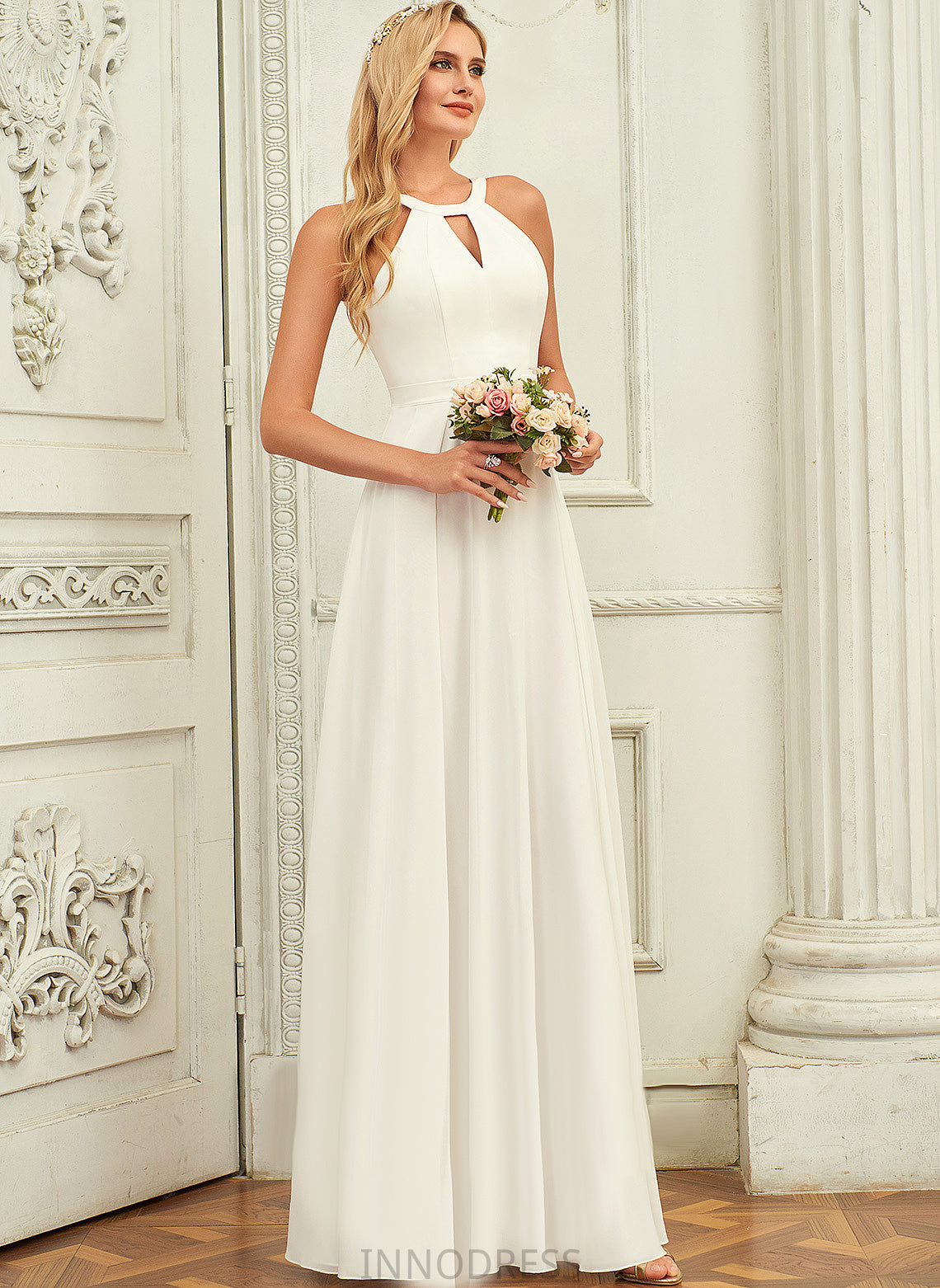 Wedding Wedding Dresses Floor-Length A-Line Dress Alexandra Chiffon Scoop