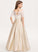 Ball-Gown/Princess Evie Junior Bridesmaid Dresses Floor-Length Lace Satin Bow(s) Off-the-Shoulder Pockets With