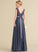 Fabric Floor-Length A-Line Bow(s) Embellishment ScoopNeck Neckline Length Silhouette Kailee Sleeveless Natural Waist