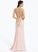Sequins Jersey Prom Dresses Sheath/Column Scoop Katrina Lace Neck Sweep With Train