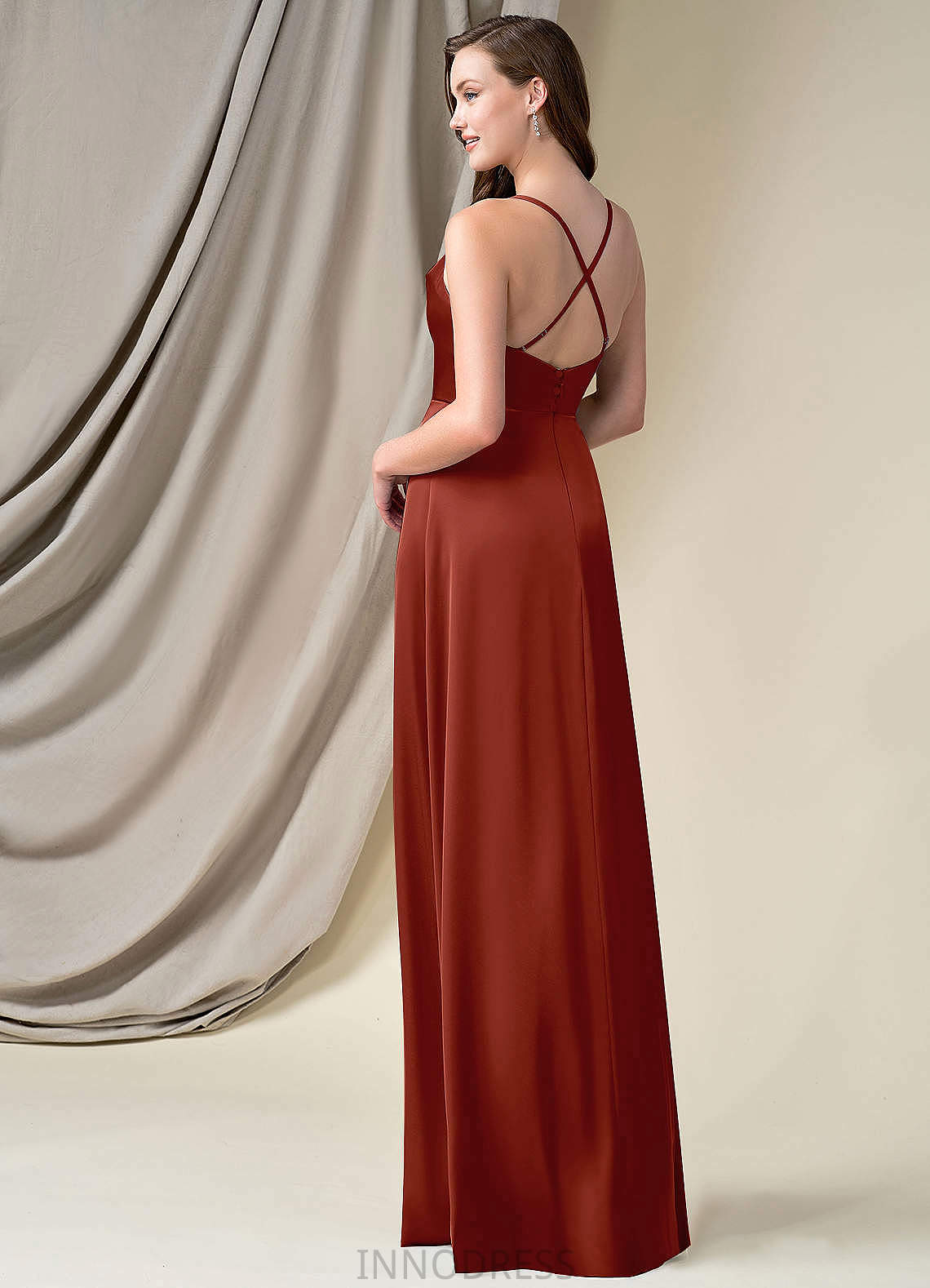 Anya Short Sleeves Floor Length Empire Waist A-Line/Princess Bridesmaid Dresses