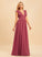 Length Embellishment Neckline SplitFront Fabric Silhouette A-Line V-neck Floor-Length Ruffle Marely Spaghetti Staps Bridesmaid Dresses