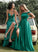 Floor-Length Satin Pockets Split Front Off-the-Shoulder With Ashleigh Ball-Gown/Princess Prom Dresses