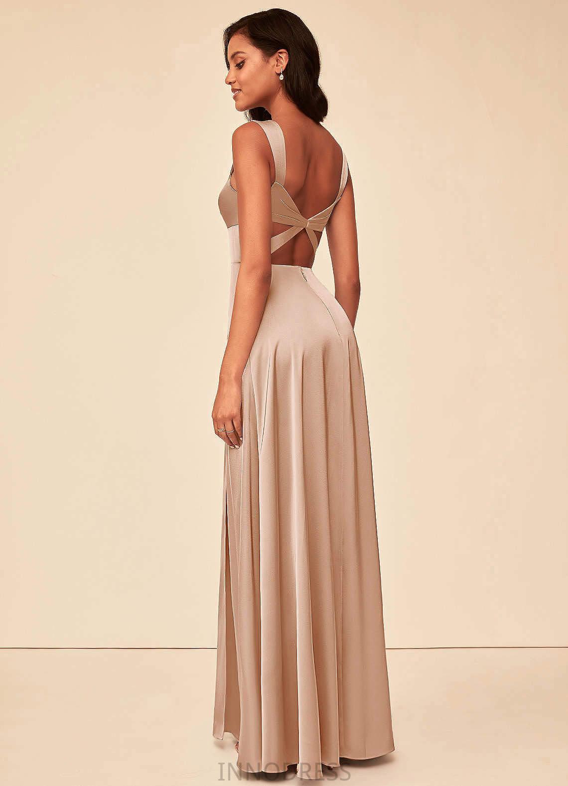 Melina Sleeveless Off The Shoulder Trumpet/Mermaid Spandex Floor Length Natural Waist Bridesmaid Dresses