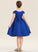 Lace Scoop Knee-Length Satin With Neck Bow(s) Junior Bridesmaid Dresses A-Line Stella