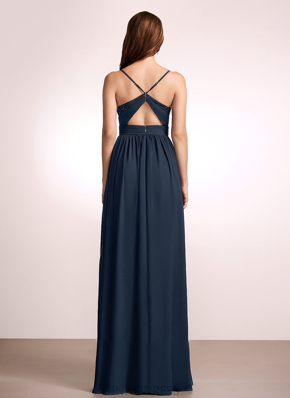 Neckline Floor-Length V-neck Lace Fabric Length A-Line Embellishment Silhouette Lisa