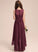 Bow(s) Lace Neck A-Line With Asymmetrical Scoop Chiffon Junior Bridesmaid Dresses Mikayla