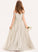Finley Junior Bridesmaid Dresses Off-the-Shoulder Lace Floor-Length Chiffon A-Line