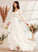 Sweep Train Dress Wedding With A-Line V-neck Erin Wedding Dresses Beading
