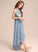 With Bow(s) Junior Bridesmaid Dresses A-Line Ruffle June Neck Asymmetrical Scoop Chiffon