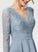 Sleeve Fabric V-neck A-Line Length Silhouette Lace Neckline Knee-Length Virginia A-Line/Princess Sleeveless