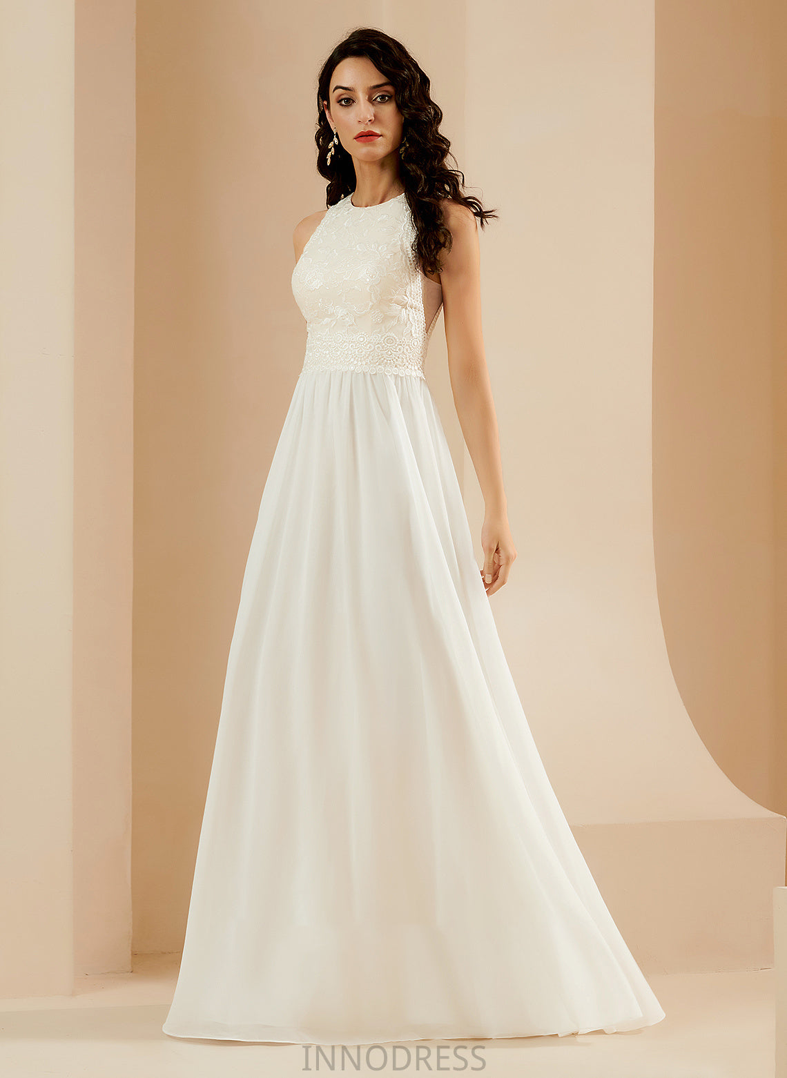 Leslie Train Sweep Lace Wedding With A-Line Sequins Wedding Dresses Dress