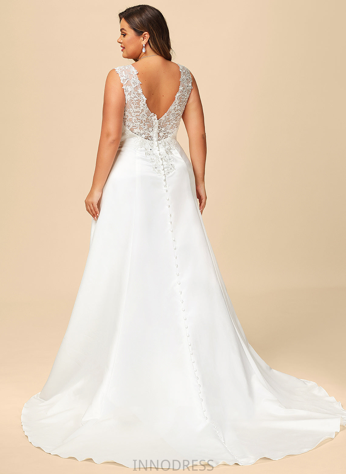 Wedding Dresses Sequins Lace Wedding Ruffle Sweep Kailey With Ball-Gown/Princess Dress V-neck Satin Train Beading