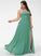 Embellishment Pockets SplitFront Silhouette Length Fabric A-Line Floor-Length SquareNeckline Neckline Pam Natural Waist Bridesmaid Dresses