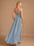 A-Line Fabric Neckline V-neck Ruffle Floor-Length Silhouette Length Embellishment Briana A-Line/Princess Straps