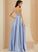 Ball-Gown/Princess Satin V-neck Prom Dresses With Pockets Floor-Length Abagail Ruffle