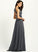 Length Silhouette Floor-Length Embellishment Sequins Fabric Halter Neckline A-Line Ruffle Beading Belinda