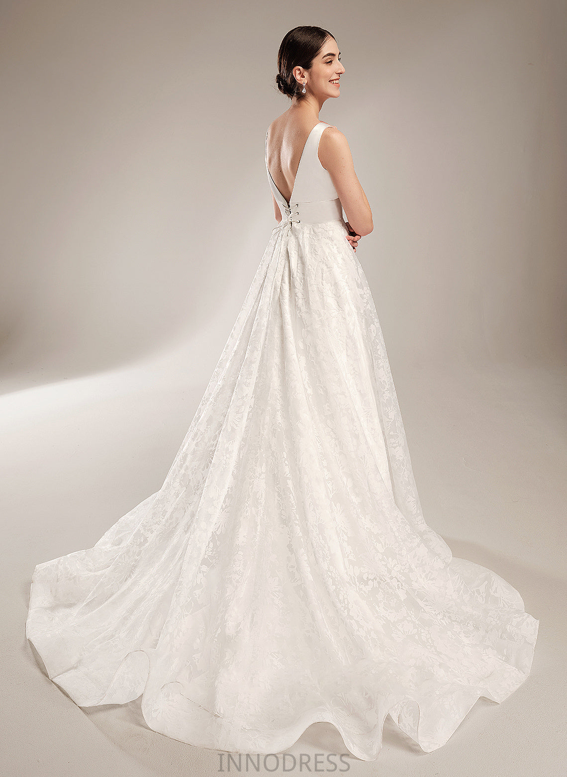 Wedding Dresses V-neck Chapel Ball-Gown/Princess Train Wedding Emerson Dress