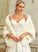 Lace With V-neck Sequins Wedding Dresses Sweep Pockets Wedding Dress Kamryn Satin Beading Train Ball-Gown/Princess Lace