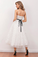 White Midi Prom Lace Jean Homecoming Dresses Dress