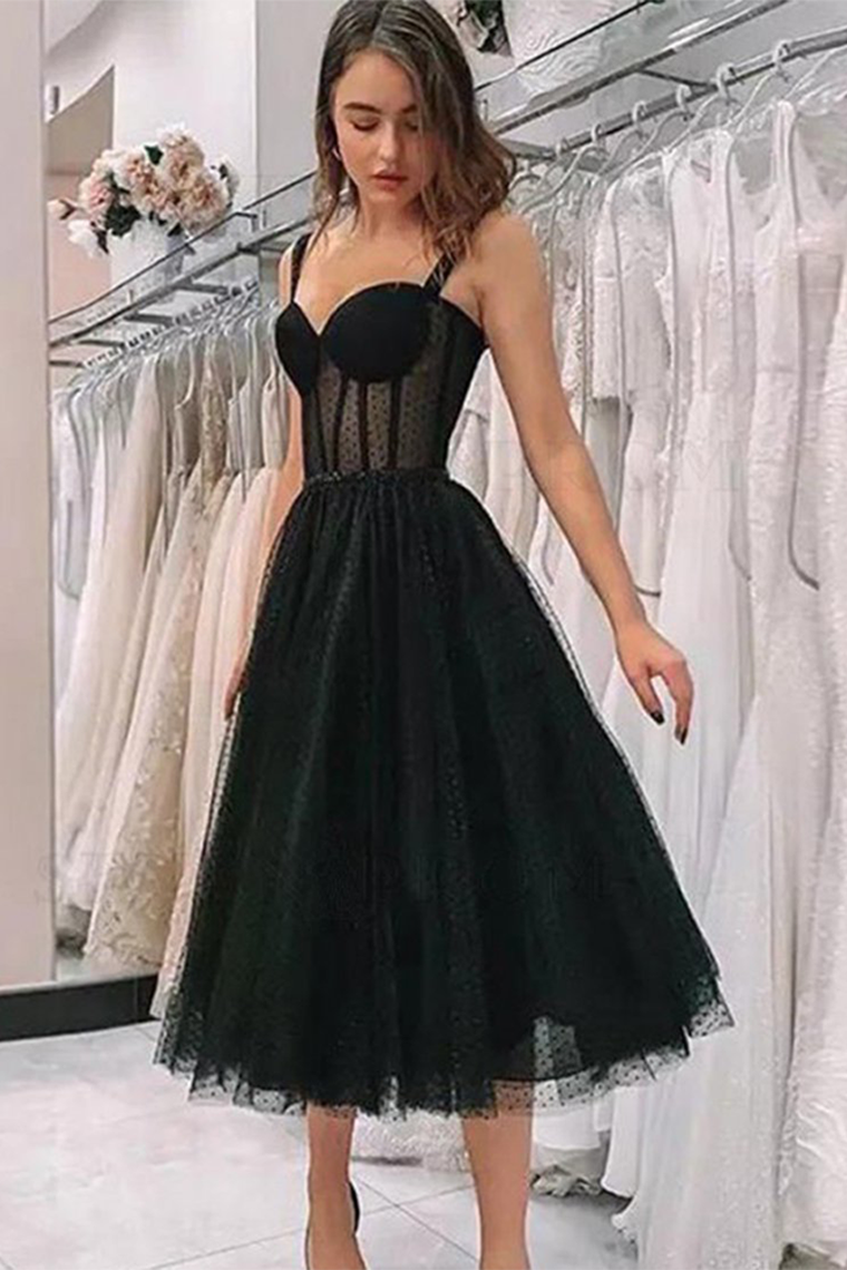 Cute Straps Short Prom Dress Zariah Homecoming Dresses Black Fairy Vintage Party Dresses
