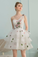 A-Line/Princess Halter Sleeveless Short/Mini Homecoming Dresses Chiffon Makenzie Ruffles Bridesmaid Dresses