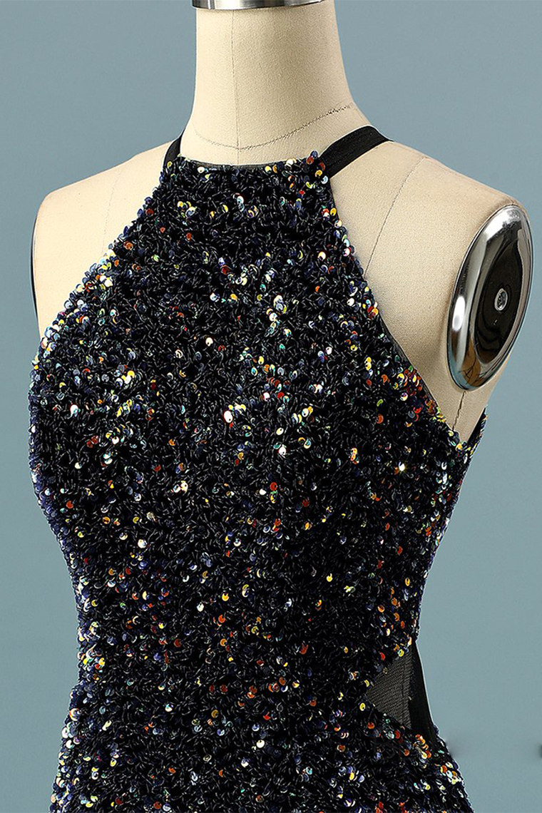 Julissa Homecoming Dresses Glitter Sequin Halter