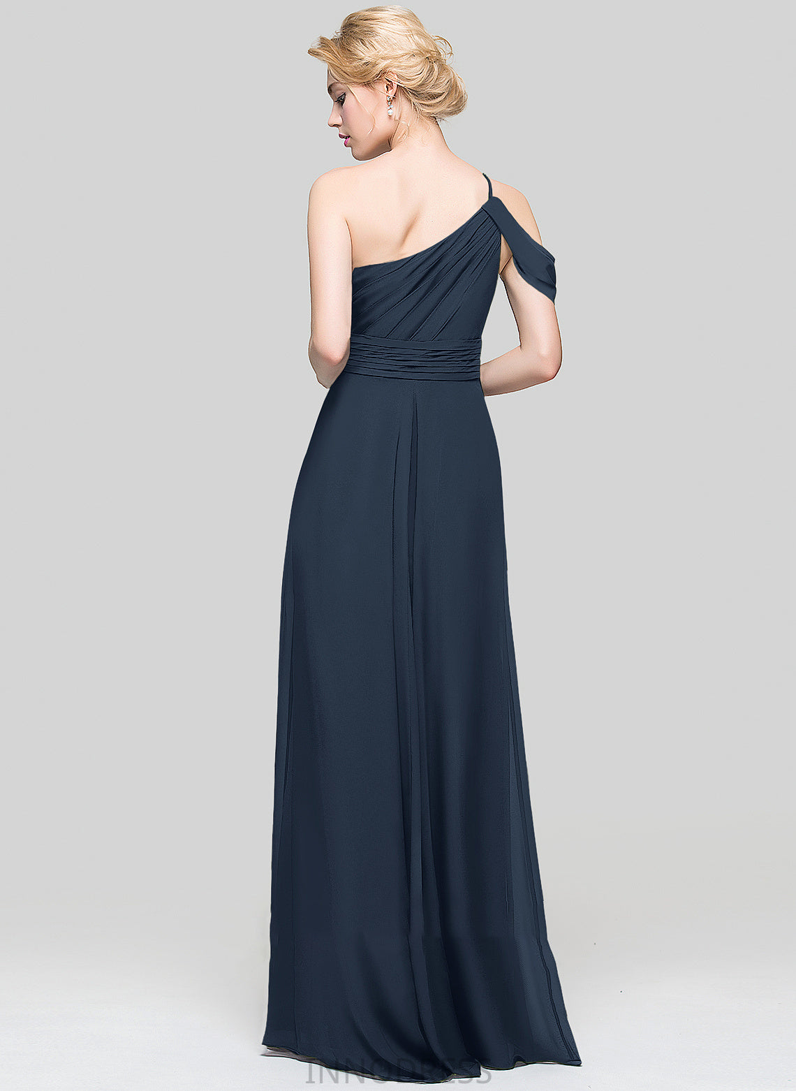 Neckline Ruffle Embellishment Fabric One-Shoulder Length Floor-Length A-Line Silhouette Linda A-Line/Princess Sweetheart
