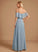 A-Line Silhouette Embellishment Length SplitFront Off-the-Shoulder Floor-Length Ruffle Fabric Neckline Kenzie A-Line/Princess