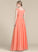 V-neck Chiffon Prom Dresses With Ruffle Ball-Gown/Princess Ryan Floor-Length