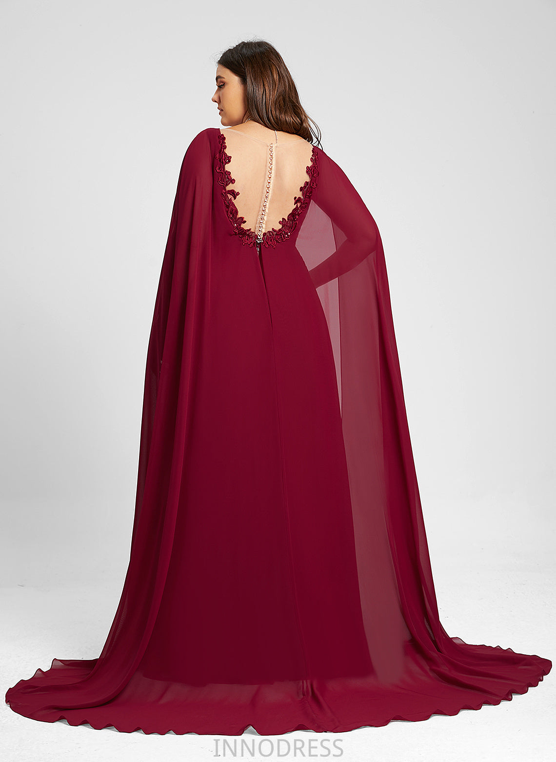 Dress Wedding Chiffon A-Line Wedding Dresses Floor-Length Lace V-neck Sequins Lilyana With