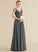 Ruffle Fabric Beading V-neck A-Line Neckline Silhouette Floor-Length Sequins Length Embellishment Adriana