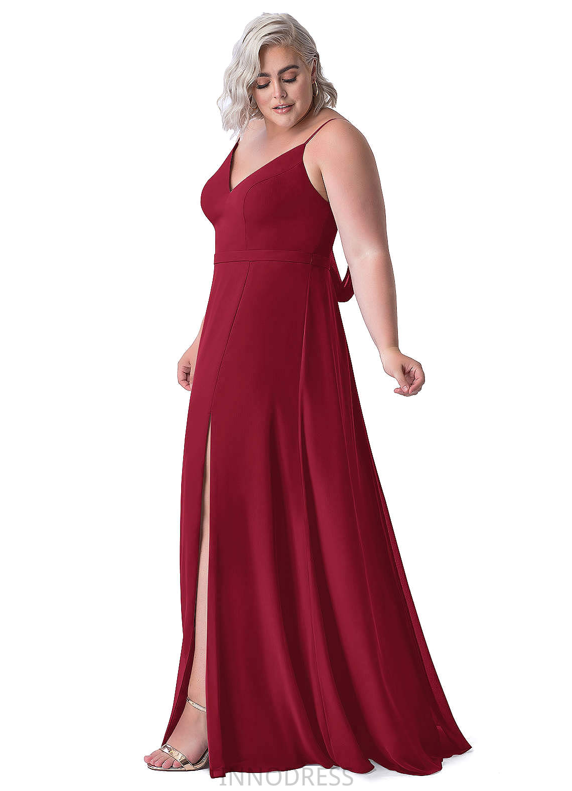 Sharon Floor Length Trumpet/Mermaid Spaghetti Staps Natural Waist Sleeveless Bridesmaid Dresses