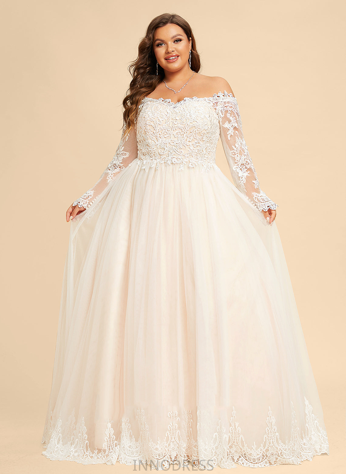 Tulle Lace Lana Wedding Dresses Off-the-Shoulder Train Ball-Gown/Princess Wedding Dress Chapel