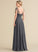 Ruffle Fabric Beading V-neck A-Line Neckline Silhouette Floor-Length Sequins Length Embellishment Adriana