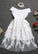 Homecoming Dresses Elise White Floral Patchwork Tulle Bandage Off Shoulder Party Flowy Midi Dress 10423
