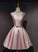 Lovely Dark Short V-Neckline Party Satin Homecoming Dresses Laylah Pink Dress 10994