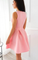 Angeline Homecoming Dresses SIMPLE PINK SATIN SHORT DRESS PINK 11707