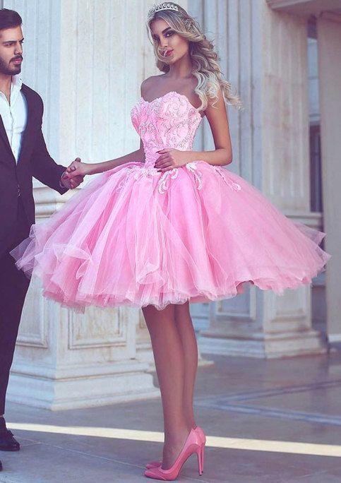 Homecoming Dresses Blanche Pink Short 11733