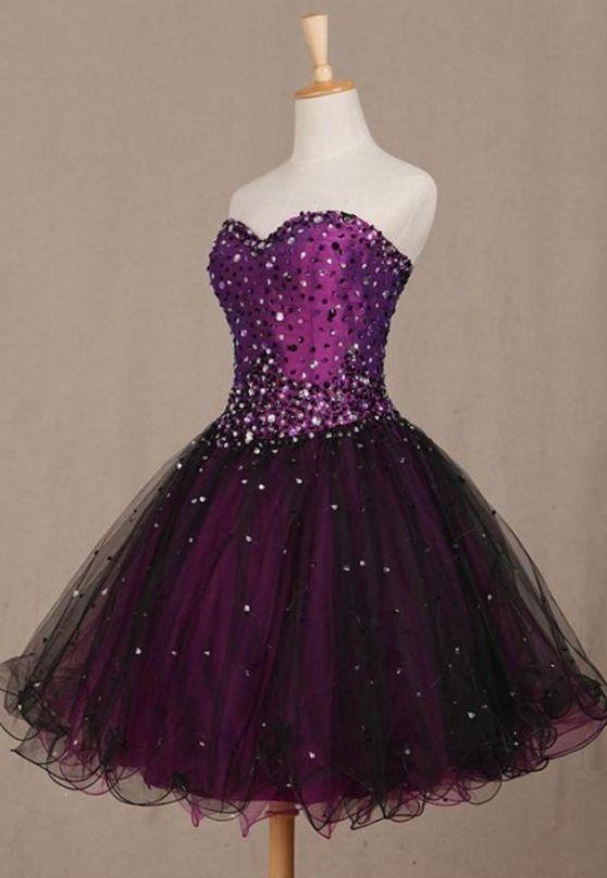 Sweetheart Emmalee Homecoming Dresses Purple Short 1181