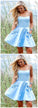 Satin Homecoming Dresses Sophronia A-Line Short Light Blue 11824