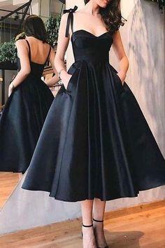 Straps Homecoming Dresses Pancy Black Short Dresses With Pockets 11825
