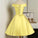 Custom Yellow Off Shoulder Short Party Lillie Homecoming Dresses Satin Dress For Letty 12873