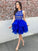Cute Organza Skirt A-Line Top Short Alexa Lace Homecoming Dresses Royal Blue 1305