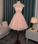 High Neckline Short Lovely Formal Dresses Homecoming Dresses Miranda Pink Lace 13255