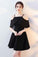 Kadence Homecoming Dresses Simple Black Aline With Flounce Straps 13318