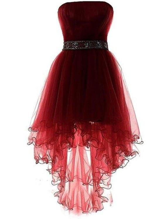 Wine Red Lovely High Low Tulle Cute Alessandra Homecoming Dresses Party Dress 2024 1379
